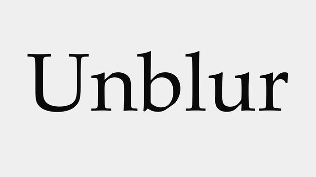 How to Pronounce Unblur смотреть онлайн