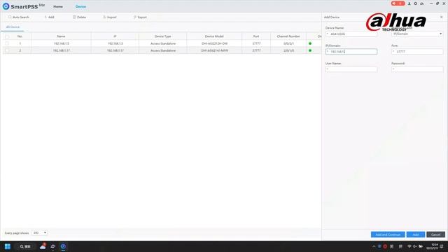 Dahua SmartPss Lite - добавяне на устройство / Dahua SmartPss Lite - Adding A Device