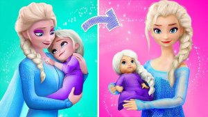 Эльза и Анна стали мамами! 32 лайфхака для кукол