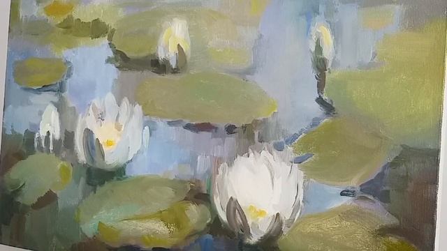 Water Lilies. Oil Painting By Matsenko Sergey.