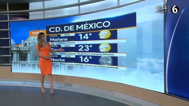 Pamela Longoria in Sexy Tight Orange Dress & High Heels смотреть онлайн