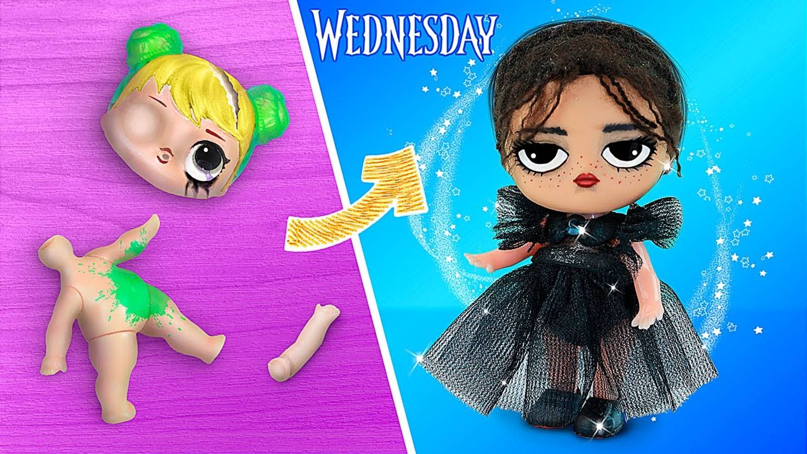 Уэнздэй Аддамс! Малышка в больнице - 30 идей для ЛОЛ смотреть онлайн