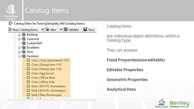 Catalog Types, Items and Instances in OpenBuildings Designer смотреть онлайн