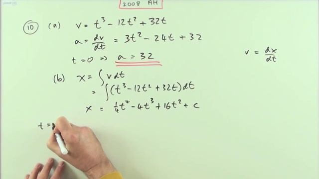 2008 SQA Advanced Higher Maths no.10 Motion equations смотреть онлайн