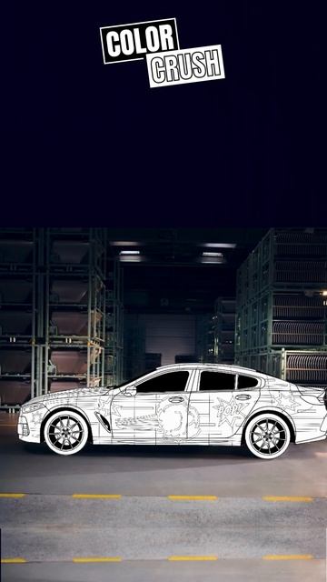 Jeff Koons' Pop Art Car Coloring Page смотреть онлайн