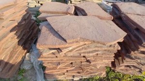 Крупный красный плитняк для дорожек 3см