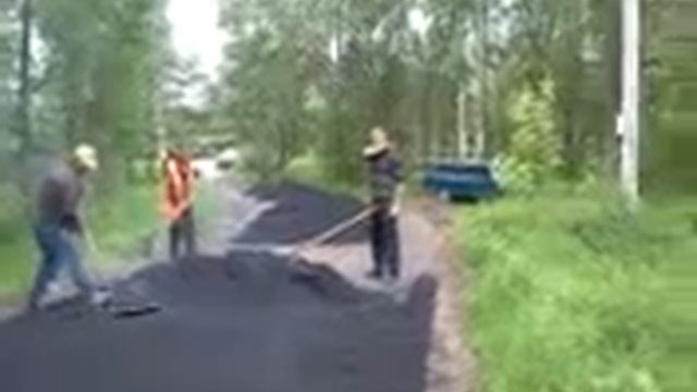 Укладка асфальта вручную, смотреть онлайн
