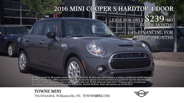 Save BIG On A 2016 MINI Cooper S Hardtop 4Dr At Towne смотреть онлайн
