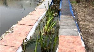 Биоплато из мешков с песком, ПВХ Банера для очистки воды в пруду.