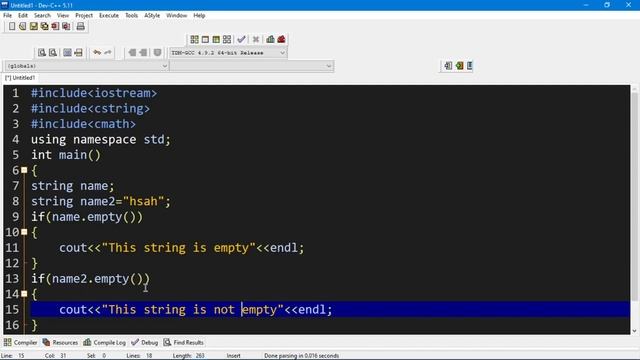 empty() function in C++ | How to use empty() function in Programs смотреть онлайн