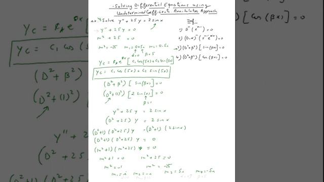 Solving differential equations using undetermined coefficients method: (annihilator method) #1 смотреть онлайн