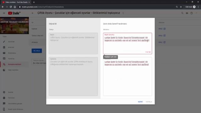 YOUTUBE VİDEOLARI FARKLI DİLLERDE YAYINLAMA - YOUTUBE EĞİTİMLERİ - DERS 7 смотреть онлайн