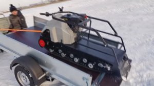 Как загрузить в прицеп мотособаку + покажем покатушки на при прицепе "Трофи".