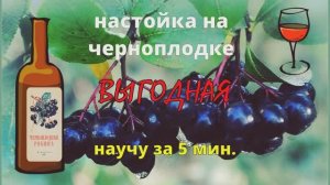 Выгодная настойка на черноплодной рябине.