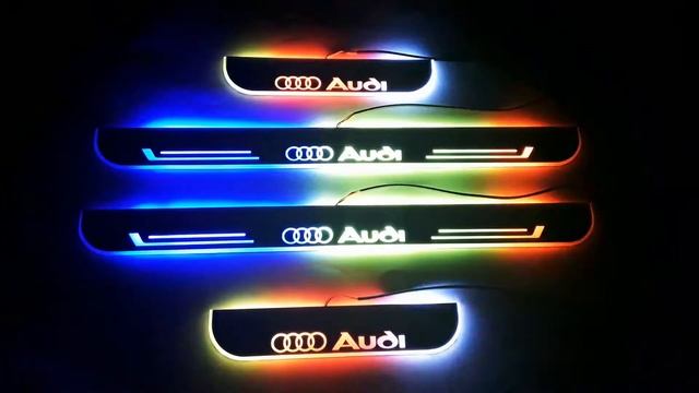 Audi RGB dynamic led door sill scuff plate смотреть онлайн