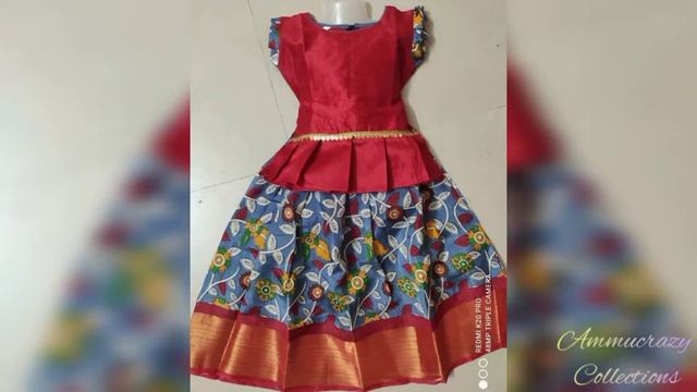 Kalamkari pattu lehangas for kids models | beautiful collection смотреть онлайн