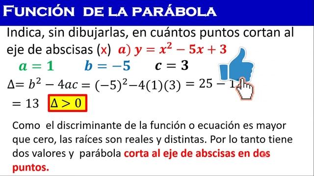 Indica en CUÁNTOS PUNTOS la parábola CORTA al eje de ABSCISAS| Paso a paso SIN DIBUJOS смотреть онлайн