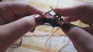 2. МК# узор "Фиалки" для тапочек и следочков #из остатков пряжи в технике ленивого жаккарда #