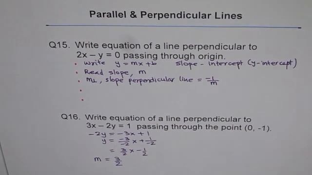 Equation of Perpendicular Line Q15 смотреть онлайн