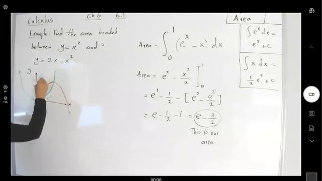 Area Between two curves using Integral e^x and x смотреть онлайн