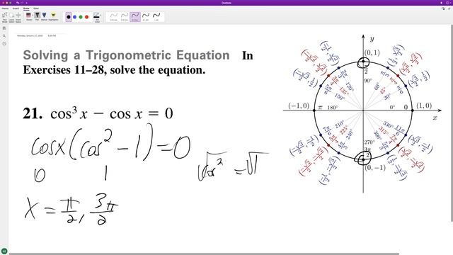 solve the equation cos^3(x) - cosx = 0 смотреть онлайн