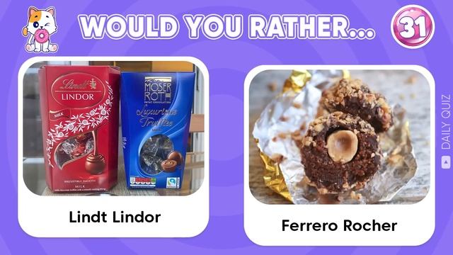 Would You Rather CANDY & SWEETS 🍬🍭 Daily Quiz смотреть онлайн