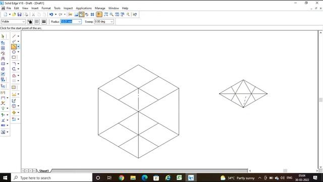 Isometric Projections / Combination of Solids /Cone on Cube/ CAED / Solid-edge software смотреть онлайн