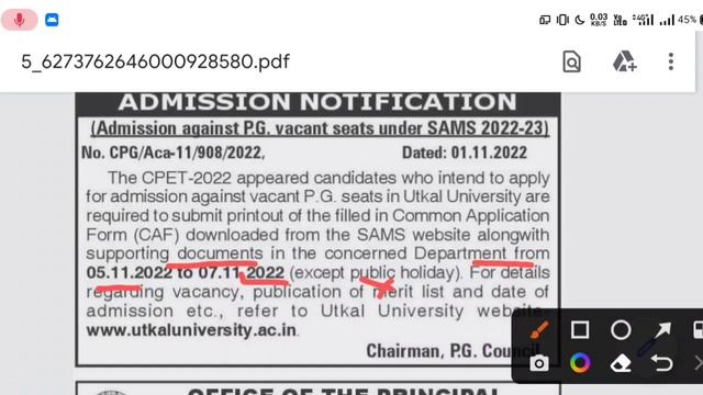 Odisha P.G Vacant Seats admission 2022||P.G offline Admission notice смотреть онлайн