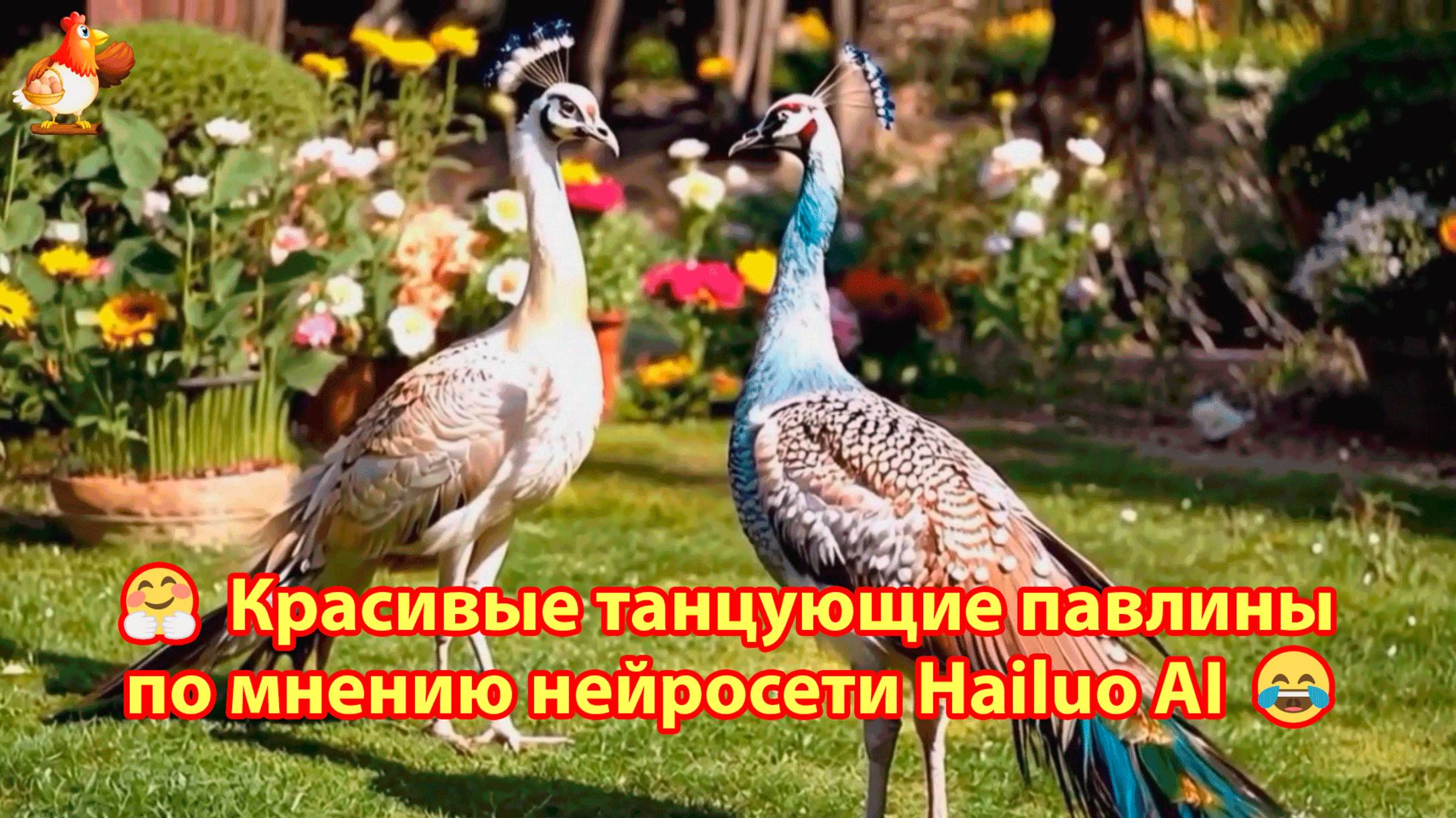 Красивые танцующие павлины по мнению нейросети Hailuo AI смотреть онлайн