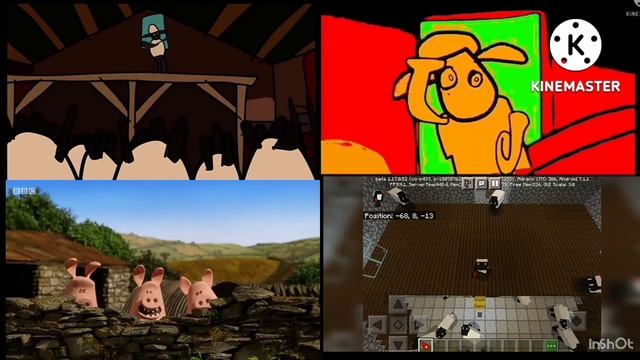 Shaun The Sheep Intro Quadparison