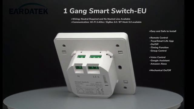 Eardatek 1 gang smart switch EU смотреть онлайн