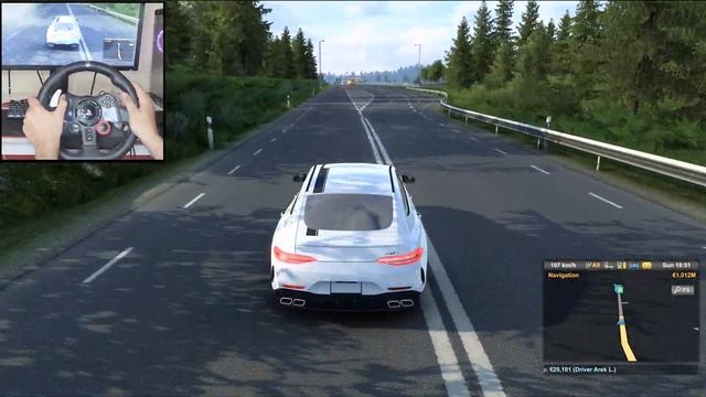 Driving Through Norway with Mercedes Benz E63 AMG | Euro Truck Simulator 2 | Logitech G29 Setup смотреть онлайн