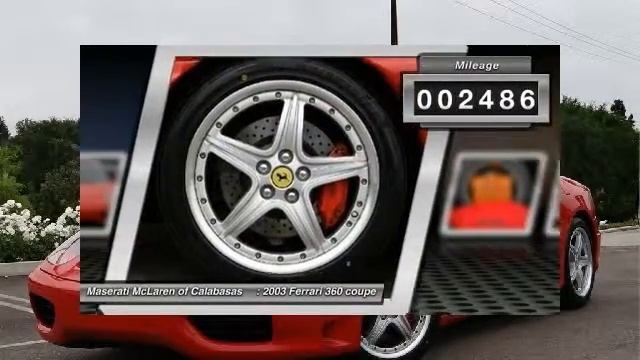 2003 Ferrari 360 MASERATI MCLAREN CALABASAS UD3131417 смотреть онлайн