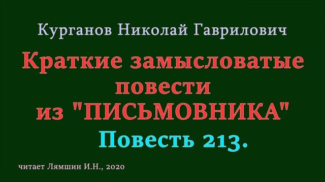 213 Курганов Николай, Краткие замысловатые повести из ПИСЬМОВНИКА: Повесть 213 смотреть онлайн
