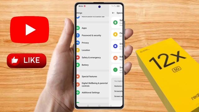 Realme 12x Smart Sidebar Settings, Realme 12x Sidebar Settings