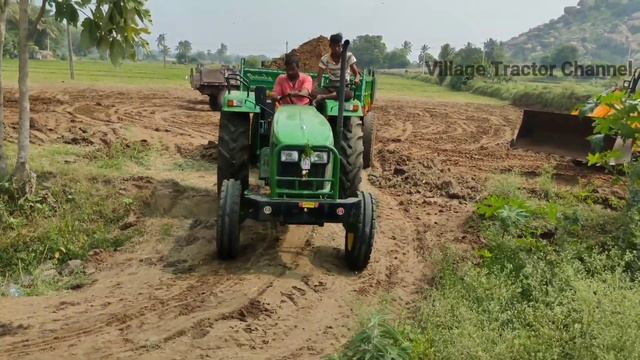 John Deere tractor with fully loaded trolley pulling | John Deere tractor power |VTC Tractor Videos смотреть онлайн