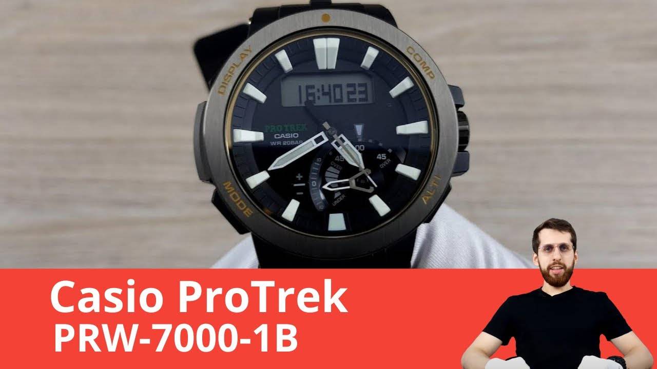 Обзор часов Casio Pro Trek PRW-7000-1B смотреть онлайн