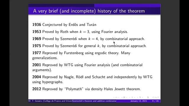 Mathematics Colloquium: Szemerédi’s theorem and additive combinatorics | Timothy Gowers смотреть онлайн