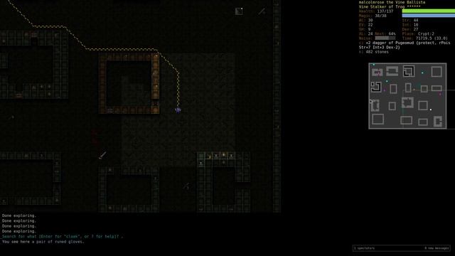 Let's Play Dungeon Crawl Stone Soup Vine Stalker Berserker Part 4 (Elf, Crypts, Vaults5) смотреть онлайн
