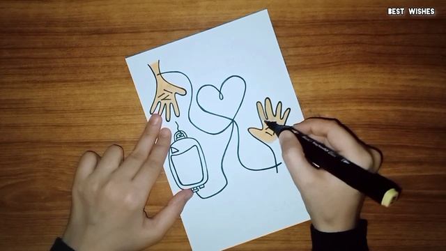 World Blood Donor Day Drawing //How to Draw Blood Donation (Blood Donor) Day Poster Drawing смотреть онлайн
