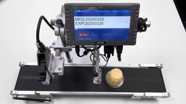 Phezer P260E online inkjet printer connected with mini conveyor belt смотреть онлайн
