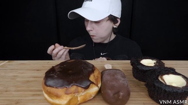 ASMR Chocolate Desserts *Magnum Ice Cream, Cream Cheese Cupcake, Boston Cream Donut, Parfait смотреть онлайн