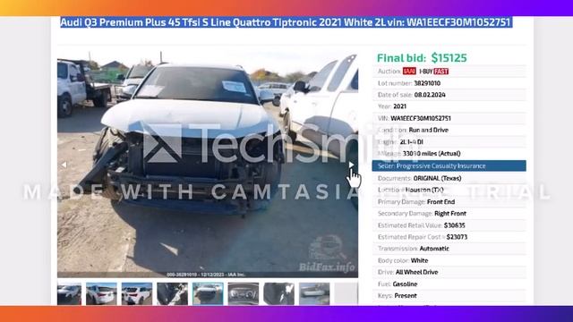 WA1EECF30M1052751 AUDI Q3 2021 смотреть онлайн