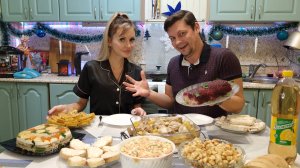 МУКБАНГ 😋 | Пробуем ВСЕ БЛЮДА с ПРАЗДНИЧНОГО СТОЛА за 1500 рублей