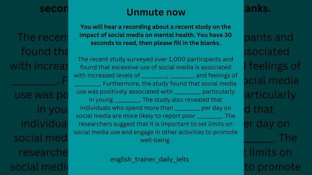 IELTS listening mini quiz - academic monologue (social media) смотреть онлайн