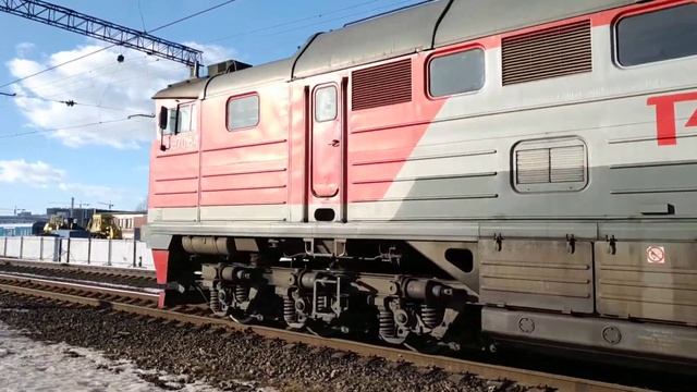 Тепловоз 2ТЭ116-1508, станция Волковская, г.СПб, 02.03.2021г. смотреть онлайн