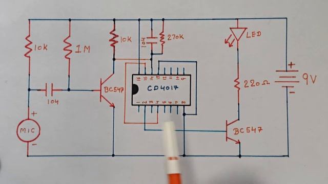 CLAP SWITCH MINI PROJECT USING CD4017 IC AND BC547 TRANSISTOR смотреть онлайн