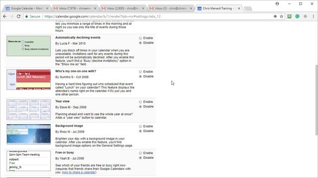 Google Calendar - 4 features to turn on: Hide times - Year view - Jump to by Chris Menard смотреть онлайн