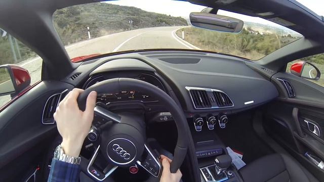 AUDI R8 V10 RWS INSANE POV - Sport Exhaust & Launch Control! смотреть онлайн