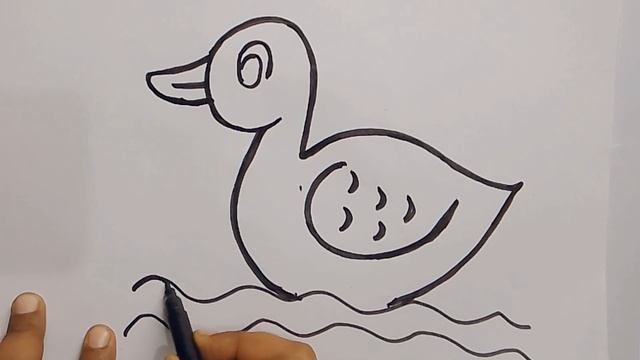 Duck Drawing Idea | Step By Step | Easy Drawing For Kids Toddlers And Beginners смотреть онлайн